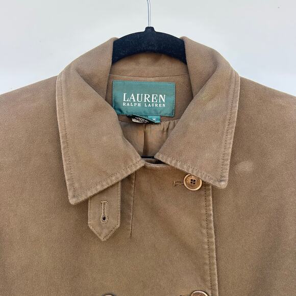 Vintage Ralph Lauren Military Field Coat Peacoat Army Green Hong Kong 90s Cotton - Picture 5 of 8